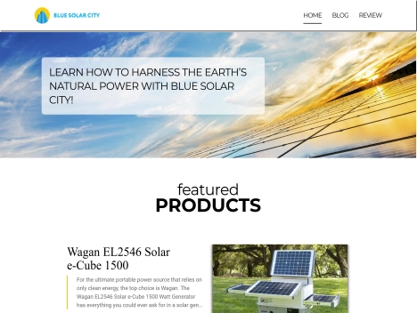 Screenshot of a quality blog in the alternative energy niche