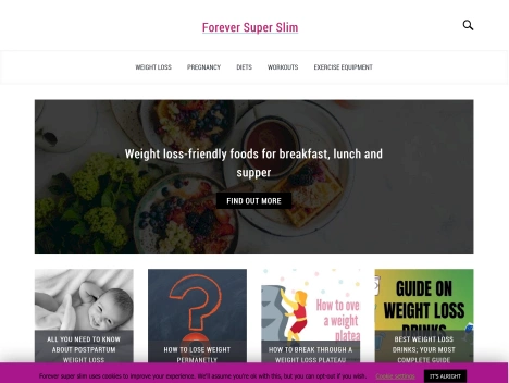 Screenshot of a quality blog in the fat loss niche