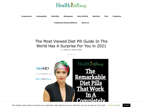 Screenshot of a quality blog in the weight loss niche