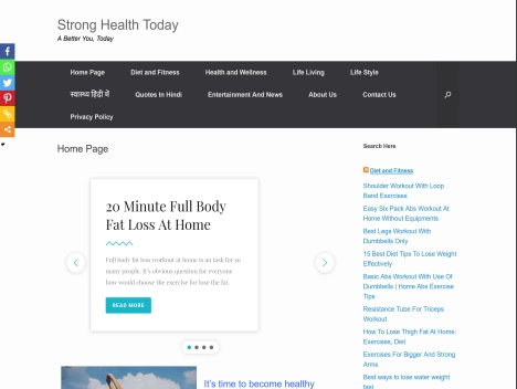 Screenshot of a quality blog in the lose weight niche