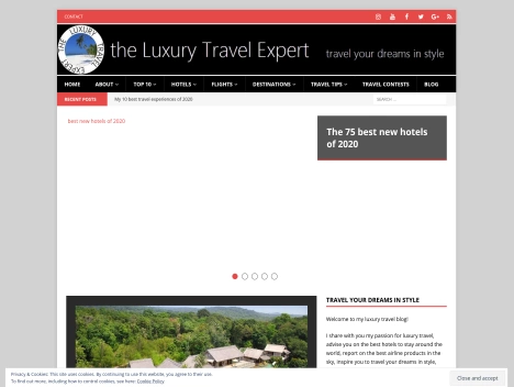 Screenshot of a quality blog in the adventure travel niche