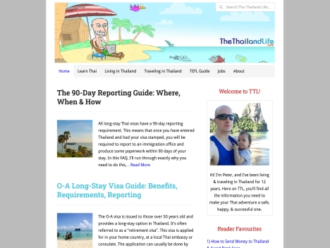 Screenshot of a quality blog in the life style niche