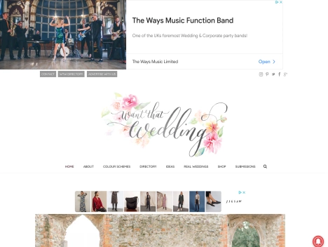 Screenshot of a quality blog in the wedding photography niche