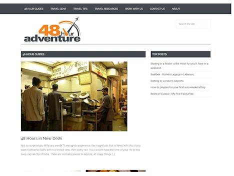 Screenshot of a quality blog in the hostels niche