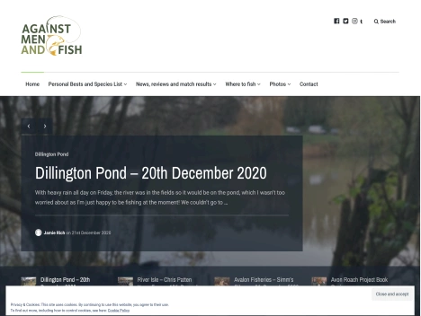 Screenshot of a quality blog in the fishing bags niche