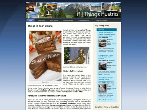 Screenshot of a quality blog in the travel products niche