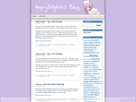 Screenshot of a quality blog in the anime girls niche