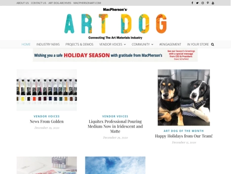Screenshot of a quality blog in the dog kennels niche