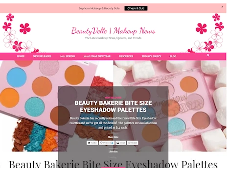 Screenshot of a quality blog in the cosmetics niche