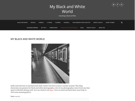 Screenshot of a quality blog in the amazing photography niche