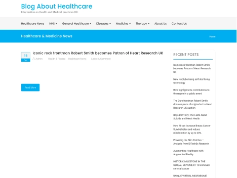 Screenshot of a quality blog in the alternative medicine niche