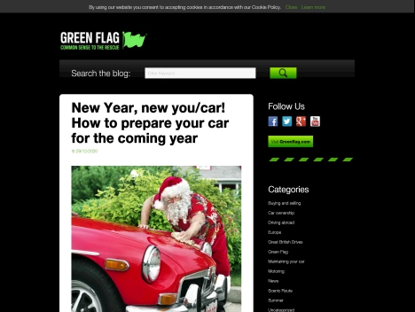 Screenshot of a quality blog in the green scarf niche