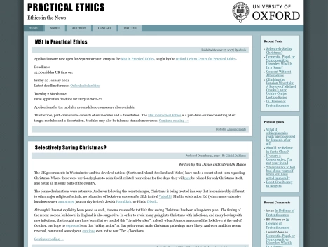 Screenshot of a quality blog in the public domain niche