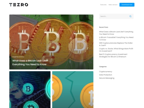 Screenshot of a quality blog in the cryptocurrency signals niche