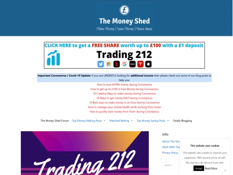 Screenshot of a quality blog in the matched betting niche