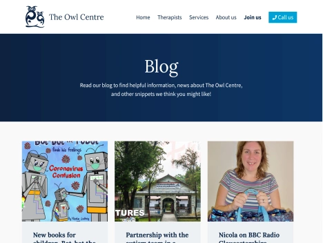 Screenshot of a quality blog in the physical therapy niche