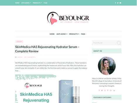 Screenshot of a quality blog in the acne treatment niche