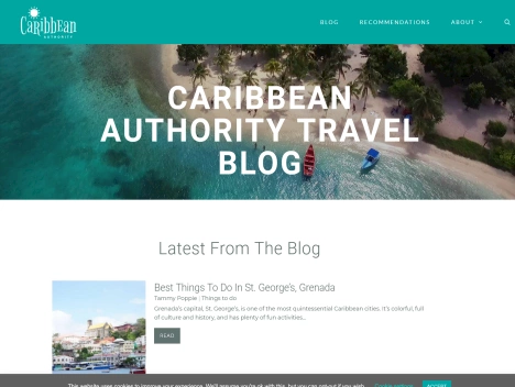 Screenshot of a quality blog in the caribbean cruise niche