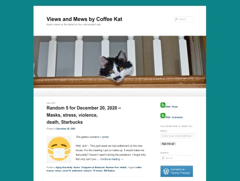 Screenshot of a quality blog in the coffee cups niche