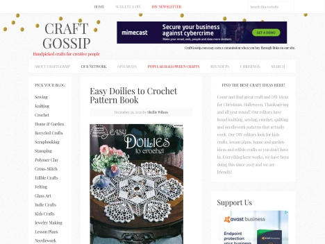 Screenshot of a quality blog in the knitting patterns niche