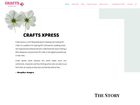 Screenshot of a quality blog in the artificial flowers niche