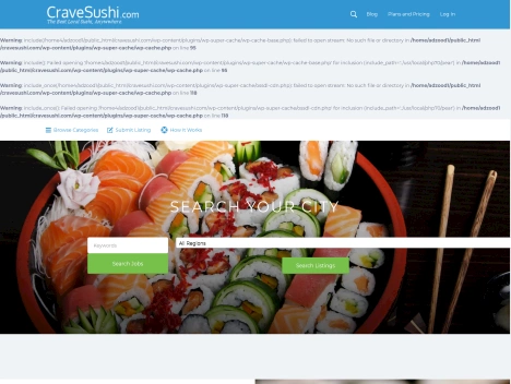 Screenshot of a quality blog in the sushi niche