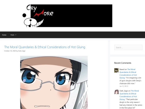 Screenshot of a quality blog in the anime manga niche