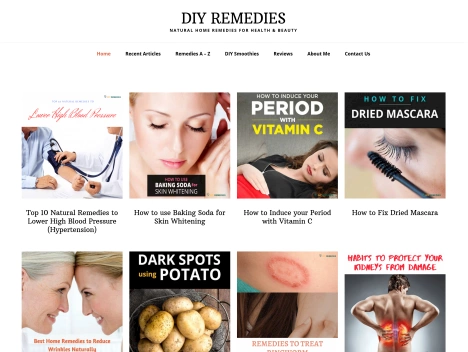 Screenshot of a quality blog in the skin treatments niche