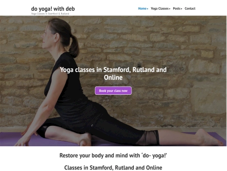 Screenshot of a quality blog in the yoga poses niche