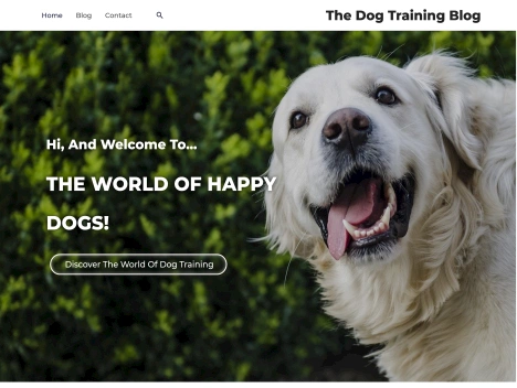 Screenshot of a quality blog in the dog health niche