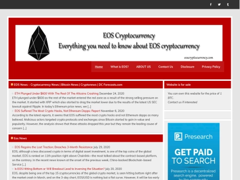 Screenshot of a quality blog in the cryptocurrency robinhood niche