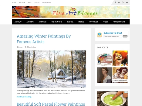 Screenshot of a quality blog in the acrylic paints niche