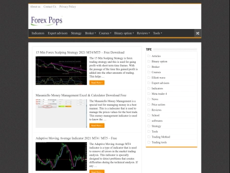 Screenshot of a quality blog in the forex trading niche