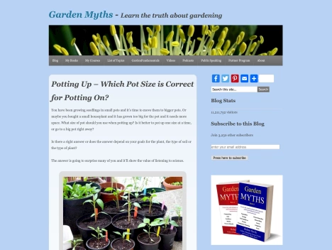 Screenshot of a quality blog in the herb gardening niche