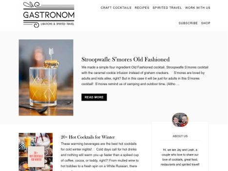 Screenshot of a quality blog in the glass blowing niche