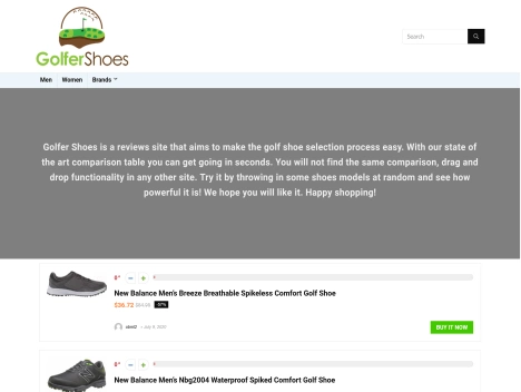 Screenshot of a quality blog in the sport shoes niche