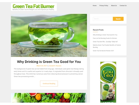 Screenshot of a quality blog in the oolong tea niche