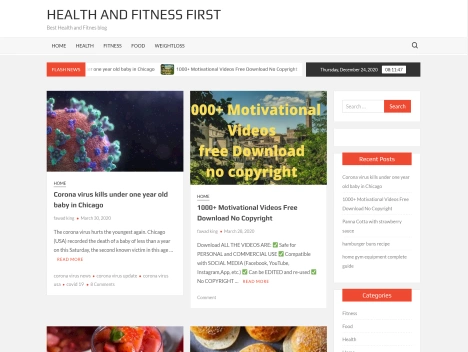 Screenshot of a quality blog in the healthy brain niche