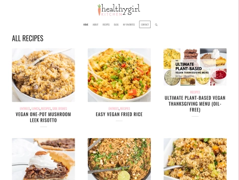 Screenshot of a quality blog in the healthy cooking niche