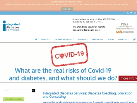 Screenshot of a quality blog in the pediatric diabetes niche