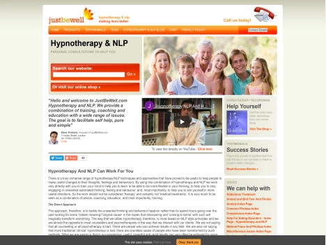 Screenshot of a quality blog in the hypnotherapy niche