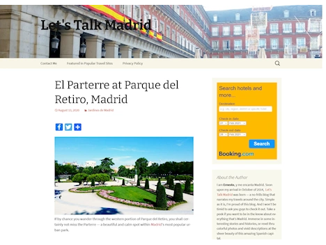 Screenshot of a quality blog in the madrid niche