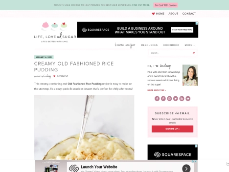 Screenshot of a quality blog in the lace niche