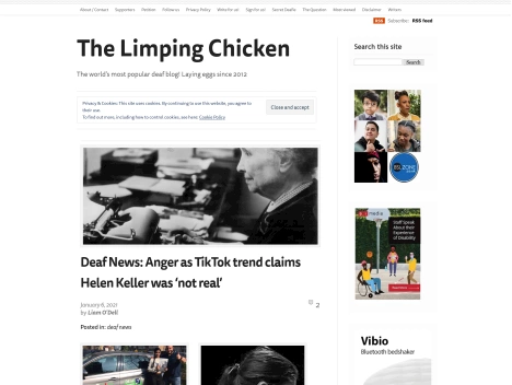 Screenshot of a quality blog in the chicken tenders niche