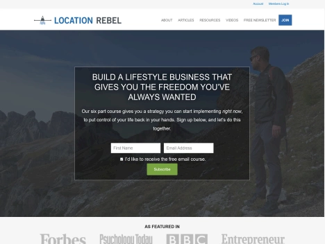 Screenshot of a quality blog in the business ideas niche