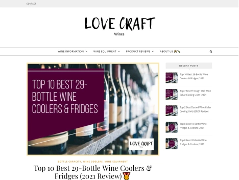 Screenshot of a quality blog in the wine tasting niche