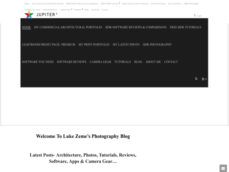 Screenshot of a quality blog in the photographers niche