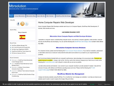 Screenshot of a quality blog in the software development niche