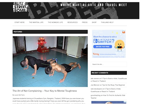 Screenshot of a quality blog in the jiu jitsu niche