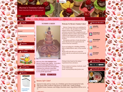Screenshot of a quality blog in the cupcakes niche